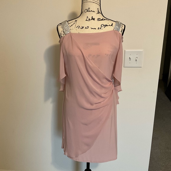 Pink Medium MSK Womens 3/4 Sleeve Sheath Dress - Picture 4 of 8